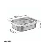 Üret Delikli Gastronom Küvet Gn 1/2 200 Mm 12,5 Lt