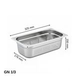 Üret Delikli Gastronom Küvet Gn 1/3 150 Mm 5,7 Lt