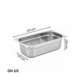 Üret Delikli Gastronom Küvet Gn 1/3 200 Mm 7,8 Lt