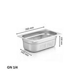 Üret Delikli Gastronom Küvet Gn 1/4 100 Mm 2,8 Lt