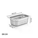 Üret Delikli Gastronom Küvet Gn 1/4 150 Mm 4 Lt