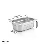 Üret Delikli Gastronom Küvet Gn 1/4 200 Mm 5,5 Lt