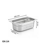 Üret Delikli Gastronom Küvet Gn 1/4 40 Mm 1,2 Lt