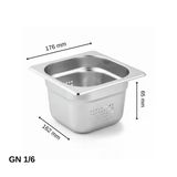 Üret Delikli Gastronom Küvet Gn 1/6 65 Mm 0,1 Lt