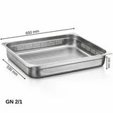 Üret Delikli Gastronom Küvet Gn 2/1 100 Mm 28,5 Lt