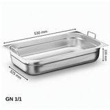 Üret Saplı Gastronom Küvet Gn 1/1 100 Mm 14 Lt