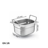 Üret Saplı Gastronom Küvet Gn 1/6 200 Mm 3.4 Lt