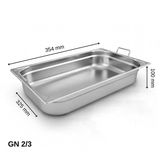 Üret Saplı Gastronom Küvet Gn 2/3 100 Mm 9 Lt