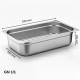 Üret Standart Gastronom Küvet Gn 1/1 100 Mm 14 Lt