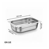 Üret Standart Gastronom Küvet Gn 1/2 100 Mm 6,5 Lt