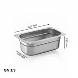 ÜRET Standart Gastronom Küvet GN 1/3 150 mm 5,7 lt