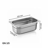 Üret Standart Gastronom Küvet Gn 1/3 200 Mm 7,8 Lt Teşhir