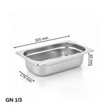 Üret Standart Gastronom Küvet Gn 1/3 40 Mm 1,5 Lt Teşhir