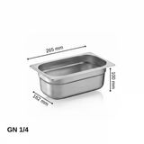 Üret Standart Gastronom Küvet Gn 1/4 100 Mm 2,8 Lt