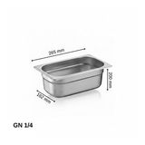 Üret Standart Gastronom Küvet Gn 1/4 200 Mm 5,5 Lt