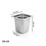 Üret Standart Gastronom Küvet Gn 1/6 150 Mm 2,4 Lt