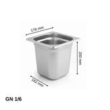 Üret Standart Gastronom Küvet Gn 1/6 200 Mm 3,4 Lt