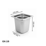 Üret Standart Gastronom Küvet Gn 1/9 150 Mm 2,4 Lt