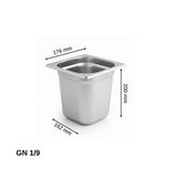 Üret Standart Gastronom Küvet Gn 1/9 200 Mm 3,4 Lt
