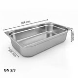 Üret Standart Gastronom Küvet Gn 2/3 100 Mm 9 Lt Teşhir