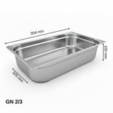 ÜRET Standart Gastronom Küvet GN 2/3 100 mm 9 lt