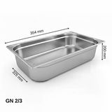 Üret Standart Gastronom Küvet Gn 2/3 200 Mm 18 Lt Teşhir