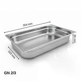 Üret Standart Gastronom Küvet Gn 2/3 65 Mm 5,5 Lt Teşhir