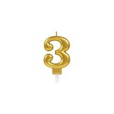 Üreticiniz 3 Rakam Mum Gold Renk - Çok Renkli - 10 Adet