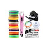 URETMAKER PEMBE Renk 3D Pen Kalem Yazıcı ve 150 metre PLA Filament (25 renk x 6 metre)