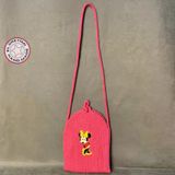 Uretti - Arzu 4080 El Örgüsü Mickey Mouse Baskılı Pembe Kız Çocuk Çapraz Çanta