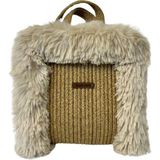 Uretti - Ayşe 4723 8560 El Yapımı Peluş Kürklü Model Tress Ip El Çantası / 24 cm x 27 cm - 24 x 27 cm - Bej