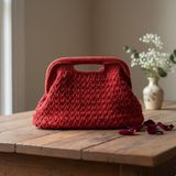 Uretti - Beyza 9093 4210 El Yapımı Makrome İp Burslu Clutch Çanta / 16 x 24 cm