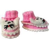 Uretti - Çiğdem 1390 1206 El Örgüsü Tavşan Desenli Pembe Bebek Patik / 12 - 24 Ay