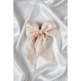 Uretti - Delal 4898 3172 El Yapımı Yavruağzı Renk Fiyonk Toka / 5 cm