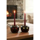 Uretti - Dila 1284 4888 El Yapımı Taş Tozu 2'li Smiley Mumluk