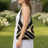Uretti - Emine 9106 3743 El Örgüsü Boncuk Detaylı Çanta / 35 cm - 34 cm