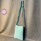 Uretti - Emine 9106 El Örgüsü Minik Çapraz Çanta - Bebe Mavisi - 18cm*20cm - Askı Boyu: 42 cm