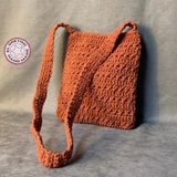 Uretti - Emine 9106 El Örgüsü Minik Çapraz Çanta - Kahverengi - 18cm*20cm - Askı Boyu: 42 cm