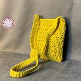 Uretti - Emine 9106 El Örgüsü Minik Çapraz Çanta - Sarı - 18cm*20cm - Askı Boyu: 42 cm