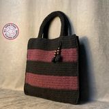Uretti - Emine 9106 El Örgüsü Şerit Model Kadın El Çantası - 35CM x 33CM - 35 x 33 cm