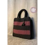 Uretti - Emine 9106 El Örgüsü Şerit Model Kadın El Çantası - 35cm x 33cm
