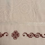 Uretti - Gül 4612 El işlemesi Çeyizlik Havlu - Beyaz - 50 x 90 cm