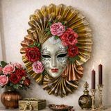 Uretti - Hülya 6683 1657 El Yapımı Maskeli Çingene Melek Duvar Maskesi / Dekoratif Obje - 20x27 cm