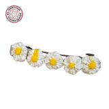 Uretti - Hülya 6683 4092 El Yapımı Polimer Kil Küçük Beyaz Papatya Çiçeği Tasarımlı Saç Tokası / 6 Cm