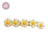 Uretti - Hülya 6683 4763 El Yapımı Polimer Kil Beyaz Papatya Çiçeği Tasarımlı Saç Tokası / 8 cm