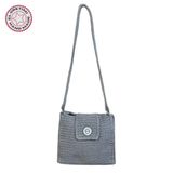 Uretti - Hülya 6683 6717 El Örgüsü Gri Makrome İp Kadın Omuz Çantası