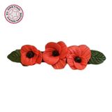 Uretti - Hülya 6683 8385 El Yapımı Polimer Kil Kırmızı Gelincik Çiçeği Tasarımlı Saç Tokası / 8 cm