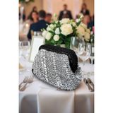 Uretti - Nazlı 4607 0445 El Yapımı Metalik ve Rafya İp Burslu Clutch Çanta / 24 x 15 cm