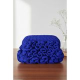Uretti - Nazlı 4607 3992 El Yapımı Fırfırlı Model Makrome İp Clutch Çanta / 15 x 25 cm