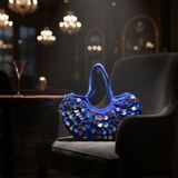 Uretti - Nazlı 4607 8880 El Yapımı Makrome Ip Pullu File Model Çanta/ 39 x 24 cm - Lacivert